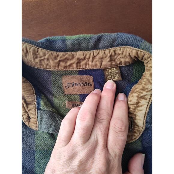 St Johns Bay Wool Blend Flannel Button Down Size XL - Picture 2 of 4